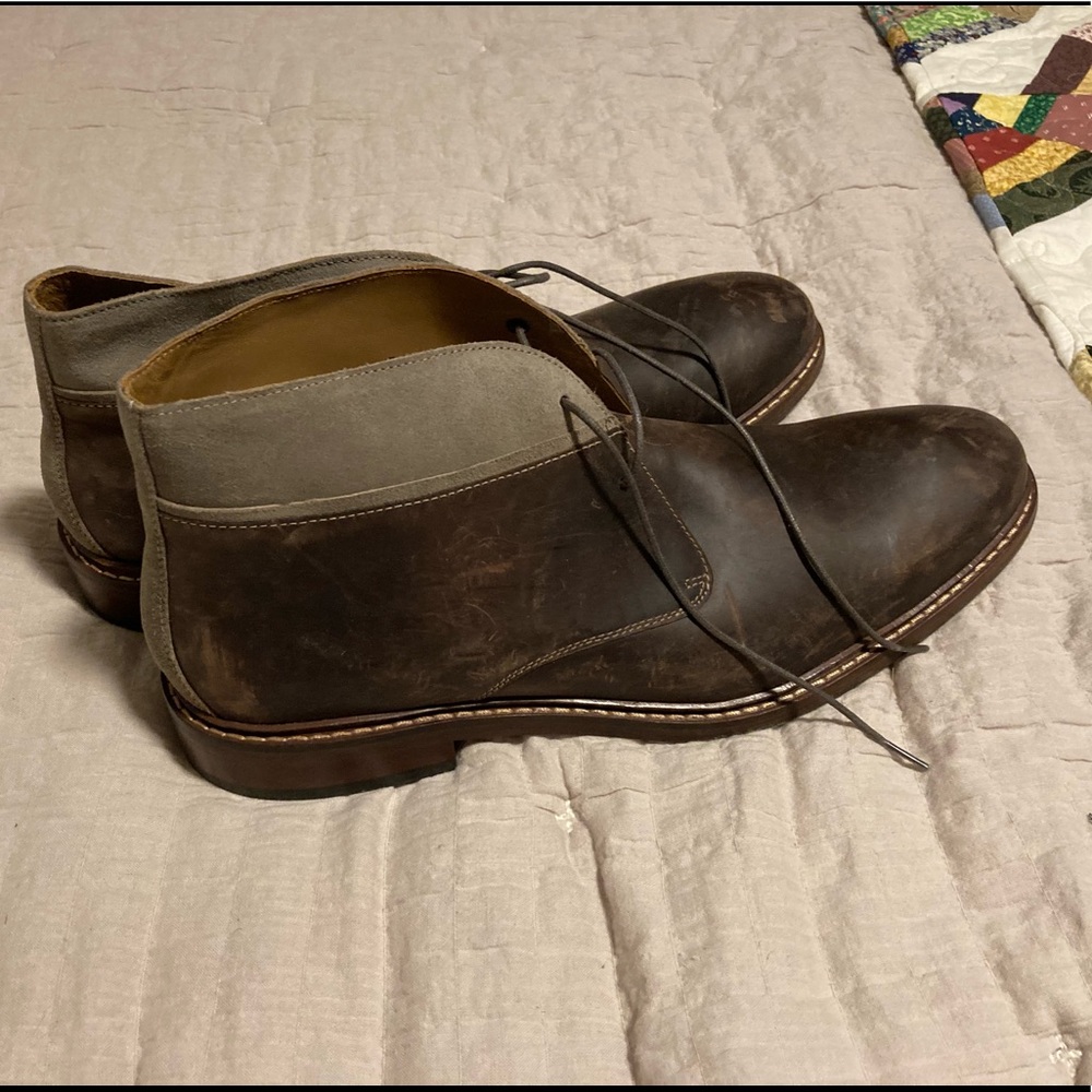 Cole Haan Chukka Boots. Brown Leather. Grey accents. Size 13. Worn once like new